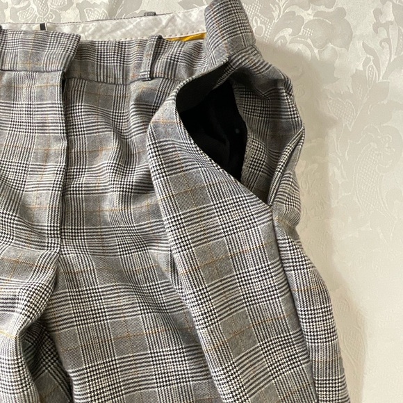 TOPSHOP Black White Gold Plaid Womens Pants 30 Inch Waist - Picture 11 of 11